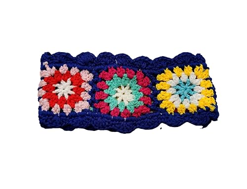 Vintage Boho Blume Häkeln Haar Bandana Haar Schal Stirnbänder Häkeln Haarband Kopftuch Für Frauen Mädchen Schals von OSKOUR