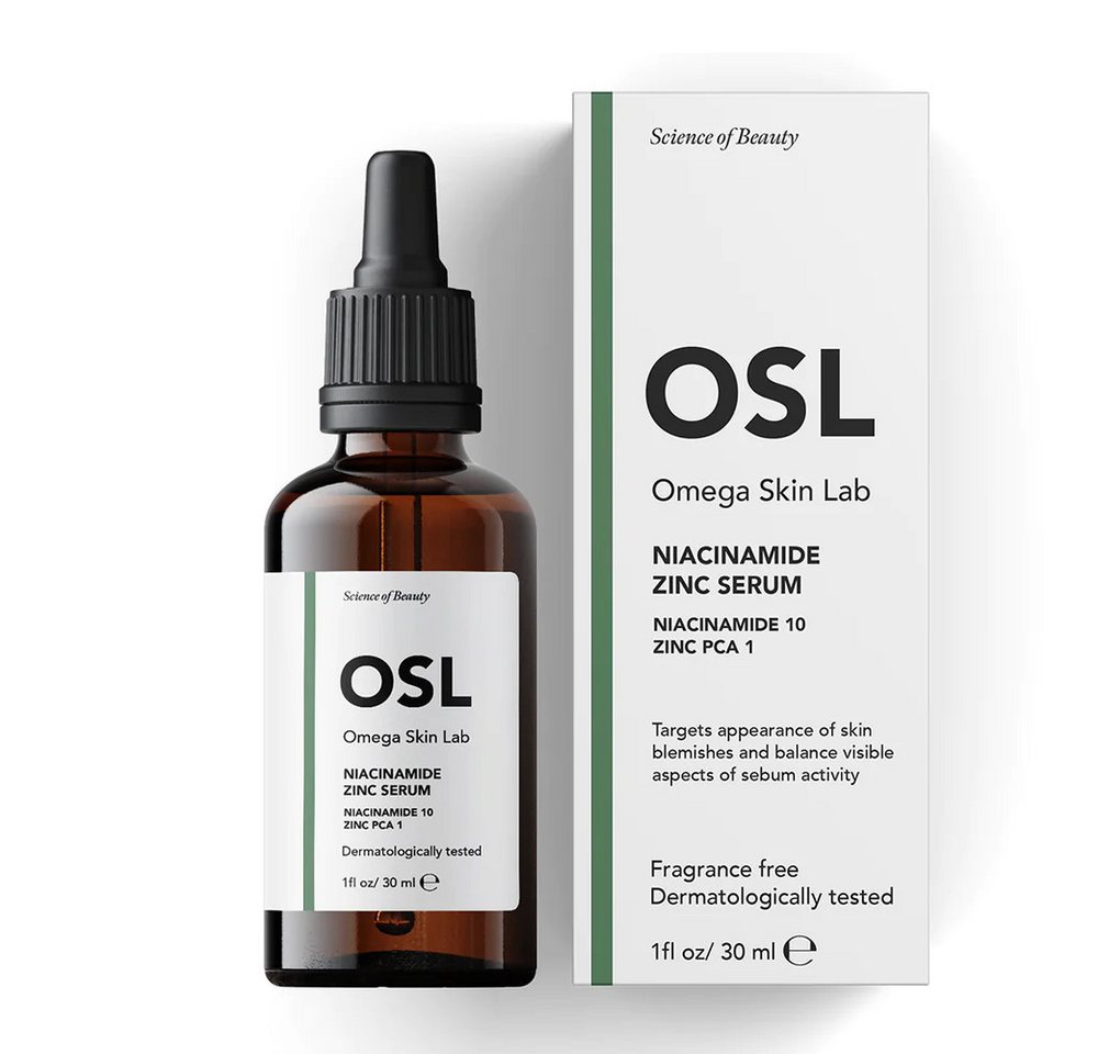 OSL Omega Skin Lab Gesichtsserum OSL Niacinamid-Zink-Serum (10 % Niacinamid, 1 % Zink) – 30 ml Gesichts von OSL Omega Skin Lab