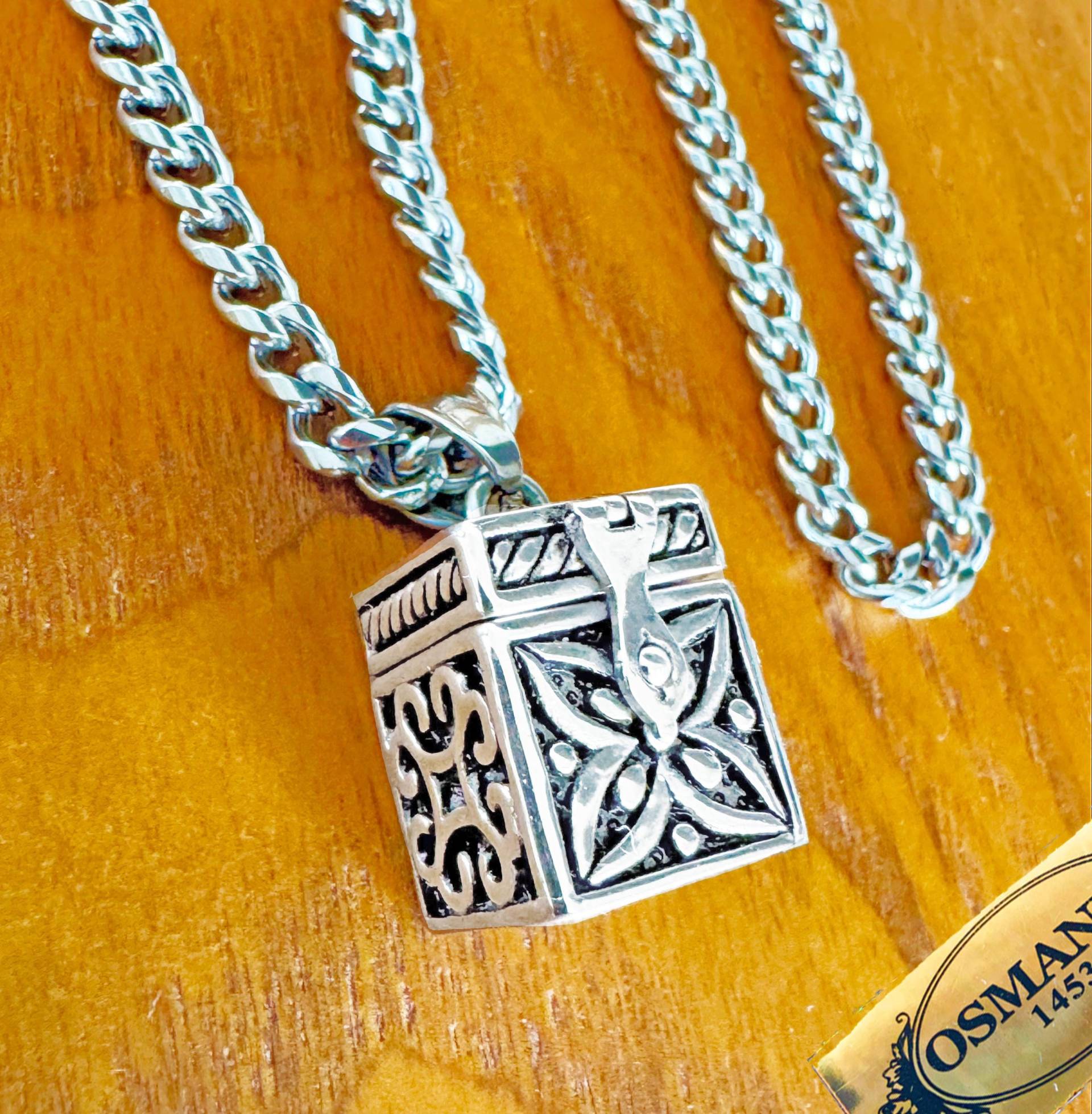 Cevsen Kette Edelstahl Ayetel Kürsi Dua Nazar Türkiye Göktürk Ayyildiz Zülfikar V181 von OSMANLI1453