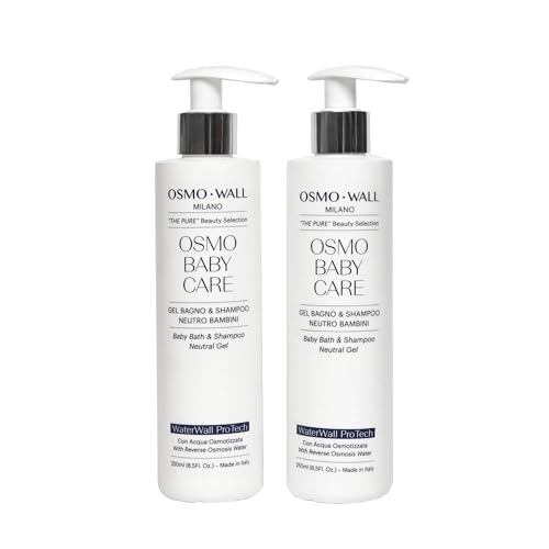OsmoWall Kit 2 Osmo Baby Care Bade-Shampoo, neutral, für Kinder und Babys, milde Anti-Trrime-Formel, mit Aloe Vera Gel aus biologischem Anbau. Dermatologisch getestet. 2 x 250 ml von OSMO WALL