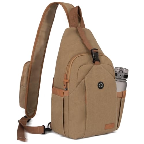 OSOCE Brusttasche Herren Canvas Crossbody Bag Leichte Schultertasche Herren Wasserdichte Tasche Anti-Diebstahl Sling Bag zum Wandern Reise Outdoor Sports von OSOCE