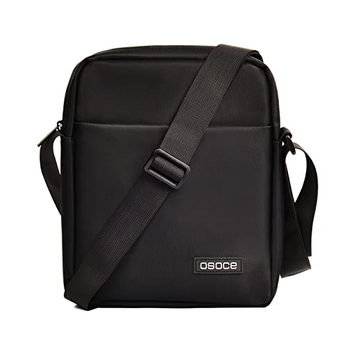 OSOCE Herren Umhängetasche Stilvolle Wasserdicht Schultertasche Messenger Bag Business Bag Crossbody Sling Bag für Arbeit Reise Alltagsleben (Schwarz) von OSOCE