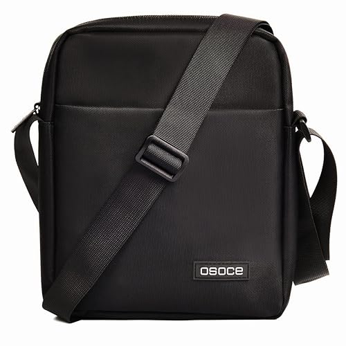 OSOCE Herren Umhängetasche Stilvolle Wasserdicht Schultertasche Messenger Bag Business Bag Crossbody Sling Bag für Arbeit Reise Alltagsleben (Schwarz) von OSOCE