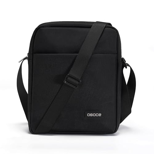 OSOCE Herren Umhängetasche Stilvolle Wasserdicht Schultertasche Messenger Bag Business Bag Crossbody Sling Bag für Arbeit Reise Alltagsleben (Schwarz) von OSOCE