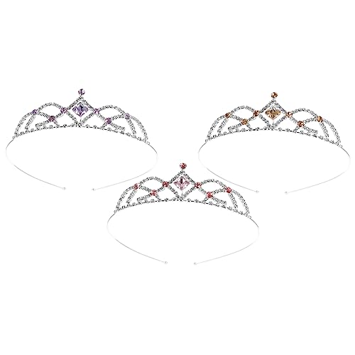 3 Stück Teiliges Rhinestone Tiara für Glänzende Krone und Haarband für Geburtstagsfeiern Langlebige Kinderkopfbedeckung von OSOLADY