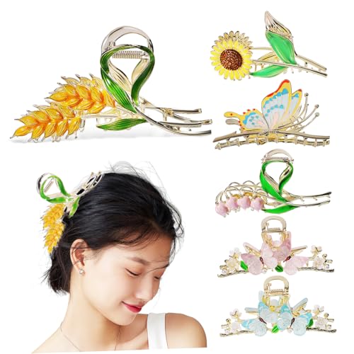OSOLADY 6stücke Haarspangen Blumenmotiv Damen-haarklammer Kopfschmuck Für Langes Kurzes Dünnes Dickes Haar Und Haltbar von OSOLADY