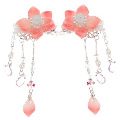 OSOLADY 1paar Blumen-haarspangen Aus Quasten Für Mädchen Antike Stil Haarklammern Eleganter Haarschmuck Für -outfits Leicht Und Bequem Leuchtenden Farben Für Festlichkeiten von OSOLADY
