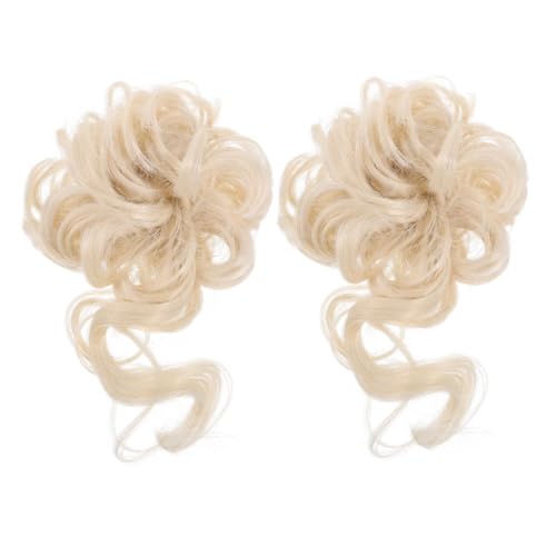 OSOLADY 1paar Wellenförmige Messy Bun Haarteile Elastische Haarknoten Extensions Für Damen Für Hochsteckfrisuren Und Alltagslooks Leicht Anzuwenden Nahtloser Look von OSOLADY