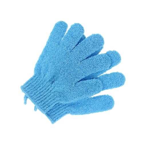 OSOLADY 1 Paar Fünf Finger Badehandschuhe Exfolierende Peeling Handschuhe für Dusche und Sauna für und Männer Blau von OSOLADY