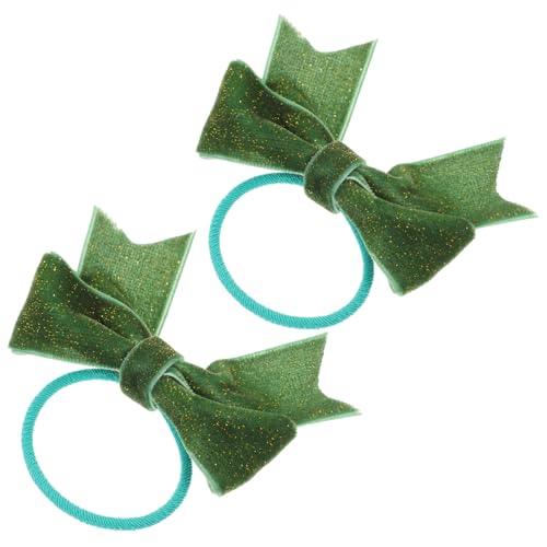 OSOLADY 1 Paar Haarschmuck für Bögen lockig Bogen samtschleife haarspangen haarklammern haar pin turban Pferdeschwanz-Haarmanschette Haarzubehör für Mädchen Stoff Green von OSOLADY