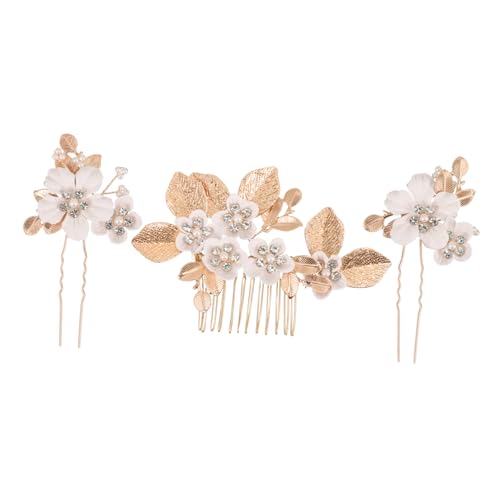 OSOLADY 1satz Blüten-haaraccessoires Für Hochzeiten Elegante Haarkämme Haarspangen Für Bräute Und Damen Vintage Design Robustes Material Einfach Zu Verwenden Tragbar Und Stilvoll von OSOLADY