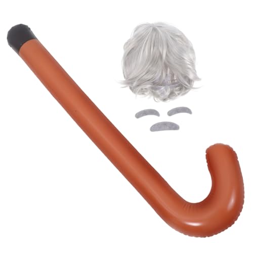 OSOLADY Cosplay Supplies Professor Perücke Brot Krücke Kit Halloween Party Favors OSOLADY Cosplay Supplies Professor Perücke Brot Krücke Kit Halloween Party Favors von OSOLADY