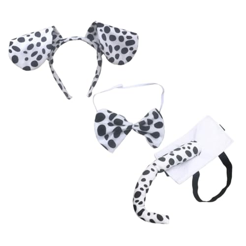 OSOLADY 1 Satz Satz Kopfbedeckung Mit Hundeohren Haustier Partydekorationen Stirnbänder Für Damen Cosplay-zubehör Dekoratives Stirnband Mit Fliege Hunde-cosplay-stirnband Polyester von OSOLADY