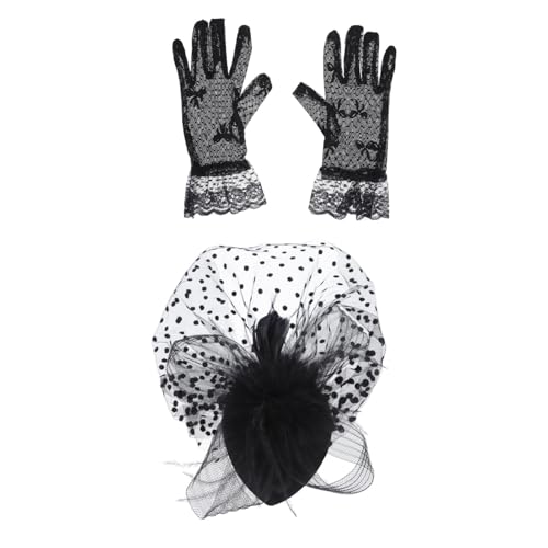 OSOLADY 1 Set Dance Party Retro Net Garn Hat Handschuh Kit Handschuh Feder Cover Gesicht Headwear OSOLADY 1 Set Dance Party Retro Net Garn Hat Handschuh Kit Handschuh Feder Cover Gesicht Headwear von OSOLADY