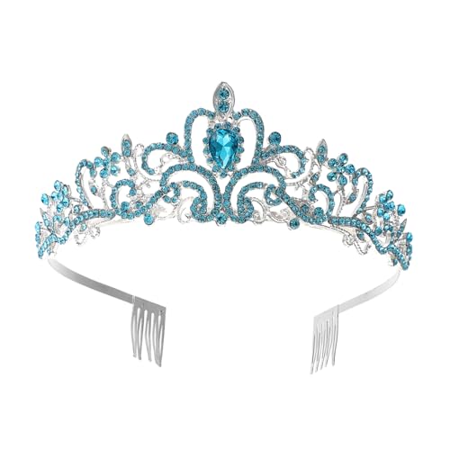OSOLADY 1 Stück Alloy Diamond-Set-Krone Braut- Kopfschmuck Königin braut strass tiara Prinzessin-Kronen-Mädchen klein Hochzeit Tiara bezaubernde Braut Tiara Legierung Blue OSOLADY 1 Stück Alloy Diamond-Set-Krone Braut- Kopfschmuck Königin braut strass tiara Prinzessin-Kronen-Mädchen klein Hochzeit Tiara bezaubernde Braut Tiara Legierung Blue von OSOLADY