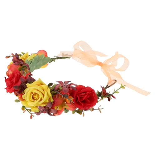 OSOLADY Blumen-stirnband Für Braut Party-haarreif Aus Simulation Rosen Material Für Fotos Und Festivals Blumen-kopfschmuck Für Mädchen Und Bräute von OSOLADY