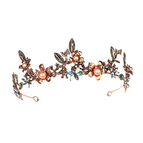 OSOLADY 1 Stück Koreanischer Stil Kronen Haargummis Für Frauen Juwelenbesetztes Stirnband Haarband Haarversorgung Diademe Vintage Kopfschmuck Perlen Diademe Unkraut Haarbänder von OSOLADY