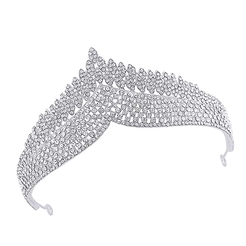 OSOLADY 1 Stück Strasskrone Brautkrone aus Legierung Hochzeits Tiara für Damen Kopfbedeckung für Hochzeiten Geburtstagsfeiern und Karneval von OSOLADY