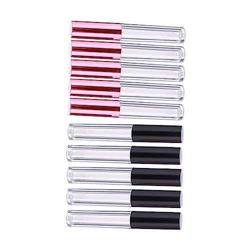 OSOLADY 10 Stück 5ml Lipgloss Flaschen Transparente Kosmetikbehälter für Selbstgemacht Lippenfarben Nachfüllbare Lippenstift Tuben für Frauen für Reisen und Täglichen Gebrauch von OSOLADY