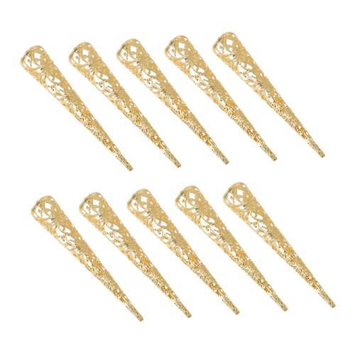 OSOLADY 10stücke Fingernagelring Klaue Fingerspitzenschutz Fingerdekorationsaccessoire Aushöhlen Muster Fingertip Zubehör Cosplay Fingerschützer von OSOLADY