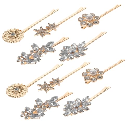 OSOLADY 10 Stück Teiliges Haarklammer mit Strasssteinen und Perlen Dekorative Bobby Pins für Frauen und Mädchen Langlebige Haarschmuck Accessoires für Hochzeit Party und Alltag von OSOLADY