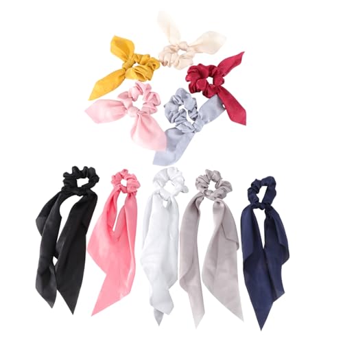 OSOLADY 10 Stück Teiliges Satin Haargummis mit Schleife Einfarbige Haarbänder für Damen Stilvolle Ponytail Halter für Haaraccessoires OSOLADY 10 Stück Teiliges Satin Haargummis mit Schleife Einfarbige Haarbänder für Damen Stilvolle Ponytail Halter für Haaraccessoires von OSOLADY