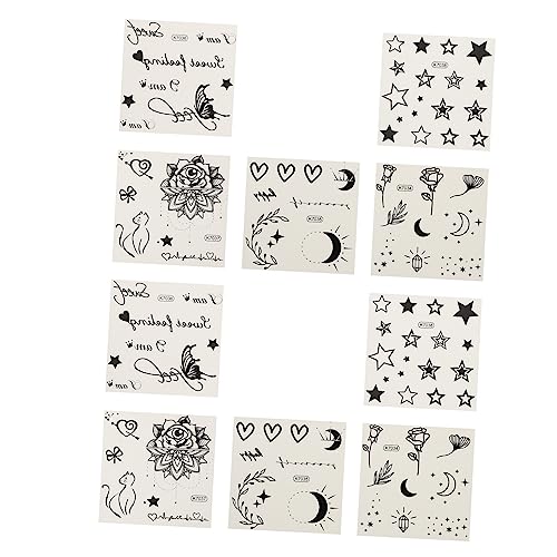 OSOLADY 10 Stück Wasserdichte Temporäre Tattoos Aufkleber für Erwachsene Diy Designs Sicher und Praktisch für Körperdekoration und Spaß mit Freunden von OSOLADY