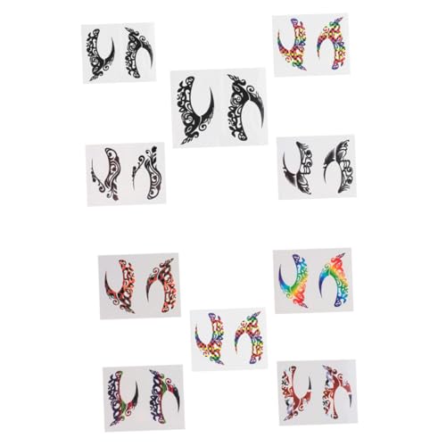 OSOLADY Festival Eyeliner Aufkleber 10 Paar Auffällige Lidschatten Aufkleber für Mädchen Wasserfeste Augen Makeup Tools für Karneval Maskeraden und Partys von OSOLADY