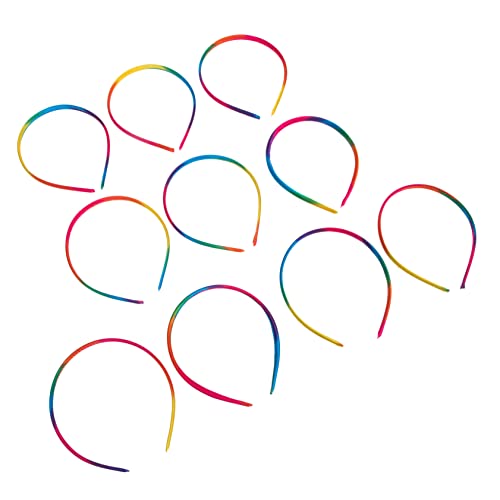 OSOLADY 10 Stück Dünne Regenbogen Stirnbänder Für Frauen Und Mädchen Haarbänder Aus Strapazierfähigem Material Bequem Und Stylisch Für Kinder Und Teenager Für Besondere Anlässe von OSOLADY