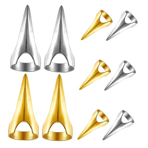 OSOLADY 10st Friseurwerkzeug Fingerringe Zum Haareflechten Haarschneidezubehör Fingerringe Zum Haarstyling Trennringe Zum Flechten Cosplay-haarscheitel-accessoires Haarstylingringe Metall von OSOLADY