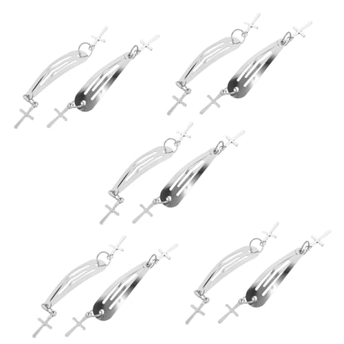 OSOLADY 10stücke Elegante Haarklammern Mit Kreuzanhänger Aus Robustem Metall Stilvolle Snap Clips Für Frauen Und Mädchen Dekorative Punk-haaraccessoires Für Verschiedene Frisuren von OSOLADY
