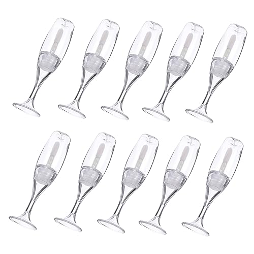 OSOLADY 10stücke Lipgloss Fläschchen Im Weinglas-design Nachfüllbare Lippenpflege Behälter Leere Kosmetikflaschen Für Frauen Damen Und Mädchen Leicht Und Tragbar von OSOLADY