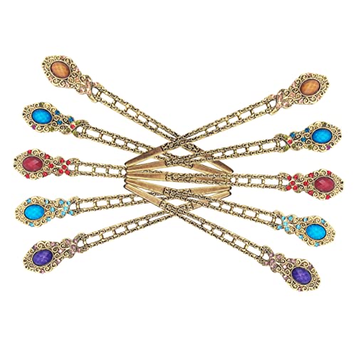 OSOLADY 10stücke Vintage Haarstäbe Retro Haaraccessoires Strass Haarstäbe Für Frauen Chignon Pins Haarstyling-accessoires von OSOLADY