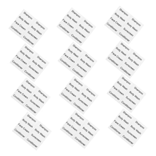 OSOLADY 12blätter Bögen Selbstklebende Etiketten Für Hautpflegeprodukte Toilettenartikel Flaschen Klebeaufkleber Für Bad Kosmetik Langlebige Aufkleber Für Ordnung von OSOLADY
