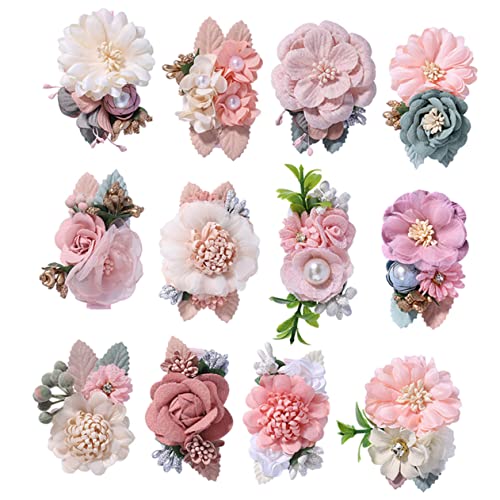 OSOLADY Haarspangen mit Blumen 12-teiliges Set für Mädchen und Frauen Haar-accessoires für Brautjungfern und Hochzeiten von OSOLADY