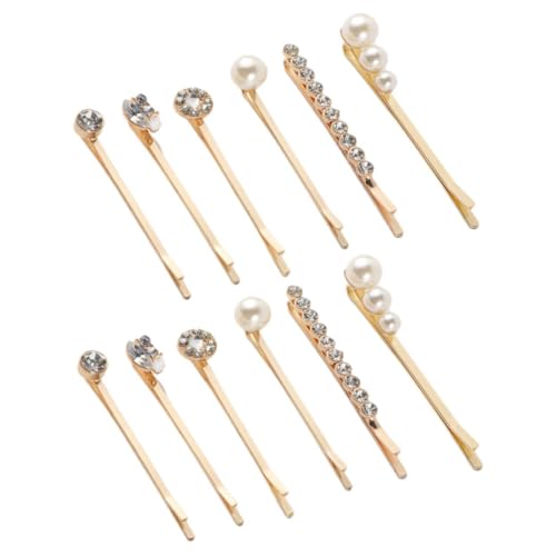 OSOLADY 12 Stück Perlen Rhinestone Haarklammern für Mädchen und Damen Stilvolle Haarclips für Partys Hochzeiten und Alltag Robuster und Vielseitige Farben von OSOLADY