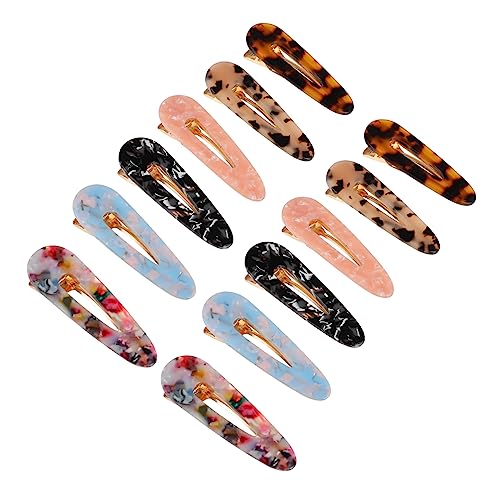 OSOLADY 12 Stück Teiliges Acryl Haarklammern mit Geometrischem Design Retro Haarspangen für Damen als Haaraccessoire und für Besondere Anlässe von OSOLADY