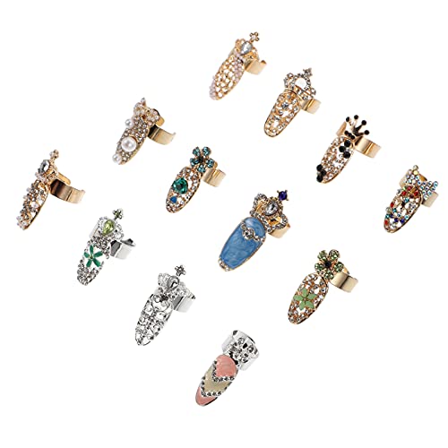OSOLADY 12 Stücke Fingernagel Dekorationen Abnehmbare Nailart Ringe für Damen Maniküre Schmuck für Partys Hochzeiten und Feste OSOLADY 12 Stücke Fingernagel Dekorationen Abnehmbare Nailart Ringe für Damen Maniküre Schmuck für Partys Hochzeiten und Feste von OSOLADY