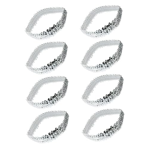 OSOLADY 12Stücke Pailletten Stirnbänder für Damen Eleganter Haarschmuck mit Glitzer Elastische Haarreifen für Partys und Besondere Anlässe Perfektes für von OSOLADY