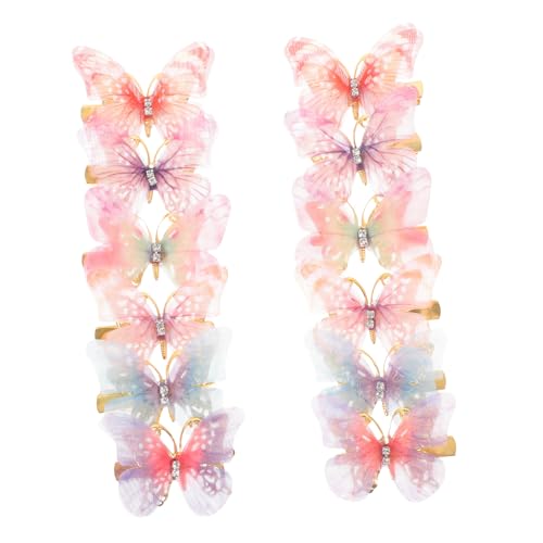 OSOLADY 12stücke Süße Schmetterlings-haarspangen Für Frauen Und Mädchen Praktische Haarschmuck-accessoires Bunten Farben Für Kreative Frisuren Und Tägliches Styling von OSOLADY