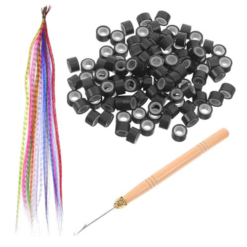 OSOLADY Farbige Feder-haarverlängerungen Mit Mikroringe Und Häkelnadel Farben Hitzebeständige Kunstfasern Haaraccessoires Für Cosplay Und Partys von OSOLADY