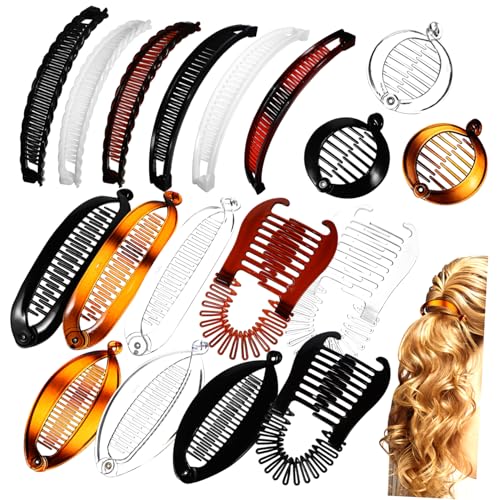 OSOLADY 18 Stk brötchen buns hair topper haar clip haar pin aufsc Haar-Bananen-Clips für Frauen Bananen-Haarspangen für Frauen Bananenspangen für dickes Haar Haarschmuck für Damen Plastik von OSOLADY