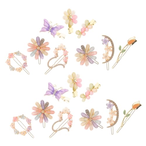OSOLADY 18stücke Schmetterlings-haarspangen Aus Metall Und Strass Blumen-herz-design Für Damen Und Mädchen Leicht Und Langlebig Geeignet Für Hochzeiten Und Bankette von OSOLADY