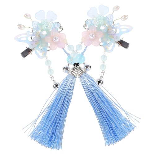 OSOLADY 1Paar Antike Hanfu Haarklammern mit Schmetterlings Design und Quaste für Mädchen Chinesischer Haarschmuck für Dünnes Haar Accessoire für Besondere Anlässe von OSOLADY