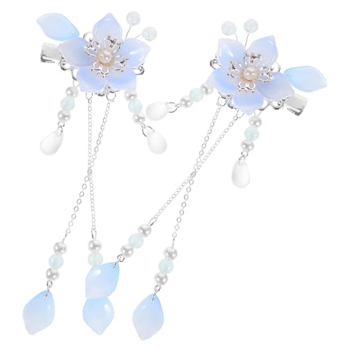 OSOLADY Blumenhaarspangen Mit Perlenquaste Vintage Haarnadeln Für Frauen Und Mädchen Blumenhaarspangen Für Hanfu Haaraccessoires von OSOLADY