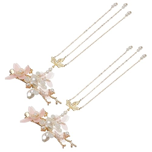 OSOLADY 1Paar Vintage Seiden Garn Haarnadel mit Quaste und Perle Kreative Seitenclips für Hanfu und Formelle Anlässe Handgefertigter Kopfschmuck für Looks OSOLADY 1Paar Vintage Seiden Garn Haarnadel mit Quaste und Perle Kreative Seitenclips für Hanfu und Formelle Anlässe Handgefertigter Kopfschmuck für Looks von OSOLADY
