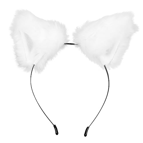 OSOLADY 1Pc Stirnband Katzenohren Kopfbedeckung Haarschmuck Pelzohren Fellohren Hasenohren Tierohr Haarband Mädchen Haarschmuck Kopfband Cartoon Ohren Haarband Kunstfell Weiß OSOLADY 1Pc Stirnband Katzenohren Kopfbedeckung Haarschmuck Pelzohren Fellohren Hasenohren Tierohr Haarband Mädchen Haarschmuck Kopfband Cartoon Ohren Haarband Kunstfell Weiß von OSOLADY