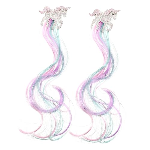 OSOLADY 1Satz Einhorn Haarnadeln für Bunte Lockige Haarspangen Exquisiter Haarschmuck für Mädchen und Kreative Geburtstagsfeiern von OSOLADY