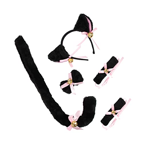 OSOLADY 1Satz Katzenohren Haarband mit und Armbändern Teiliges Cosplay Zubehör für Halloween Karneval und Partys Auffälliger Kopfschmuck für Kreative Kostüme von OSOLADY