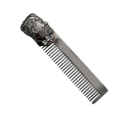 OSOLADY Edelstahl Bartkamm Für Herren Kompakt Und Tragbar Zum Kämmen Und Stylen Des Bartes Geeignet Für Kiefer Und Kinnbartlinie von OSOLADY